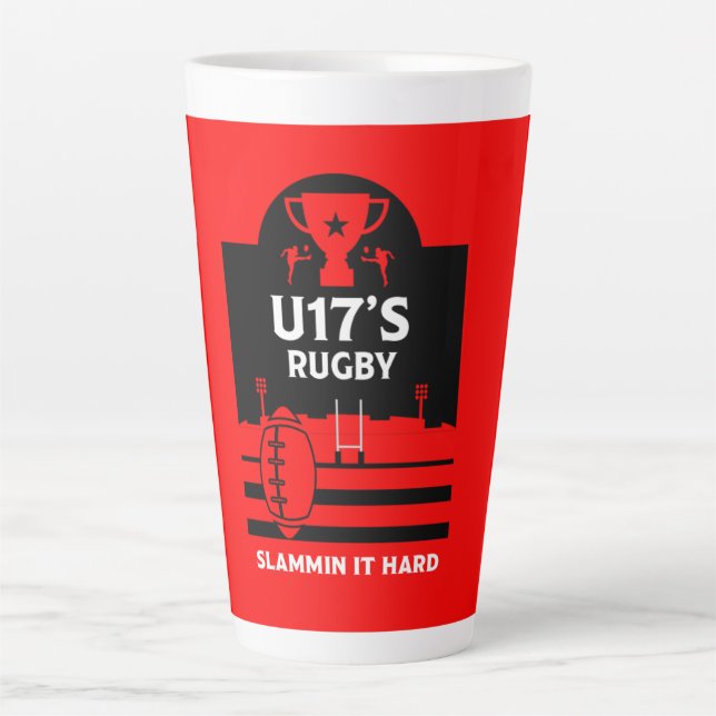 U17 Junior Rugby Players Latte Mug (Front)