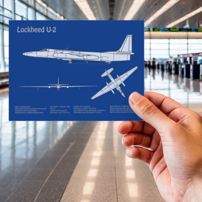 U-2 Dragon Lady - Aeroplane Blueprint Plans ABD Postcard (Creator Uploaded)