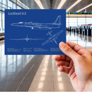 U-2 Dragon Lady - Aeroplane Blueprint Plans AD Postcard