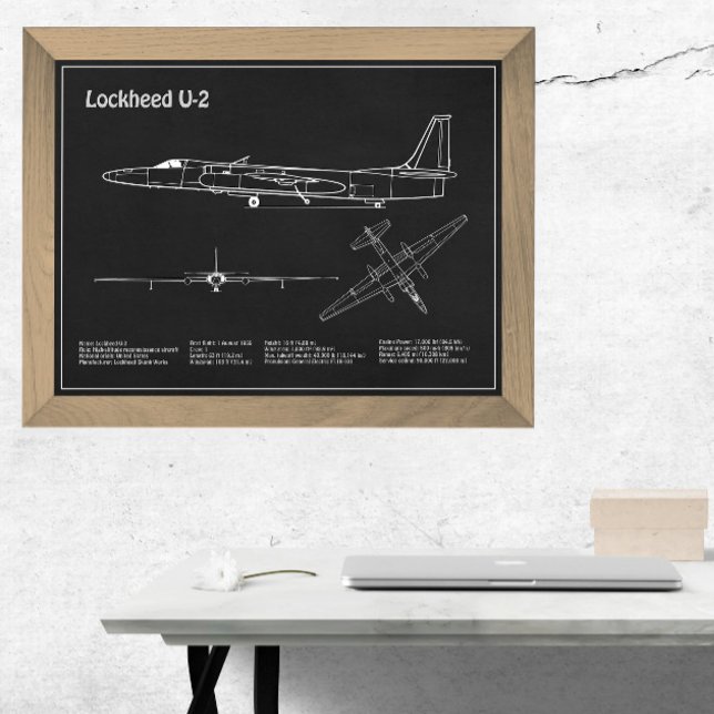 U-2 Dragon Lady - Aeroplane Blueprint Plans PD Photo Print (Creator Uploaded)