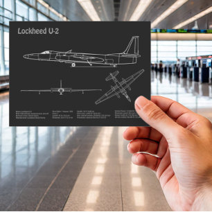 U-2 Dragon Lady - Aeroplane Blueprint Plans PD Postcard