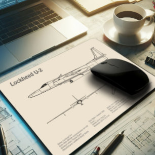 U-2 Dragon Lady - Aeroplane Blueprint Plans SD Mouse Pad
