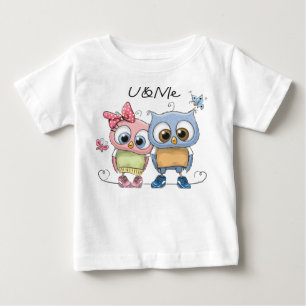 U and Me Twin Owls Baby Tee - Sweet Woodland Frien