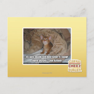 U can maek the bed later. postcard