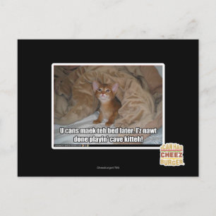 U can maek the bed later. postcard
