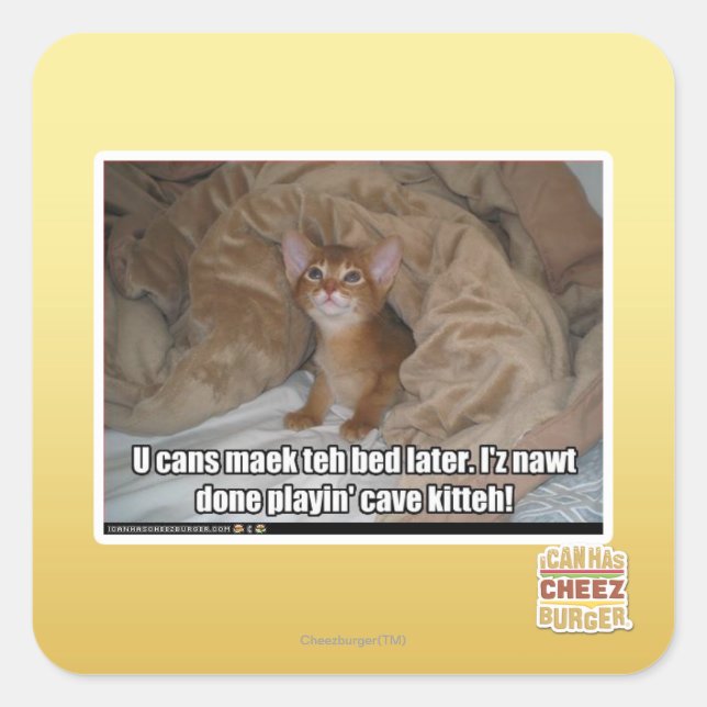 U can maek the bed later. square sticker (Front)