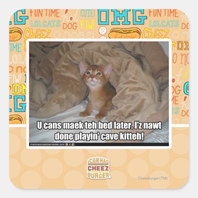 U can maek the bed later. square sticker (Front)