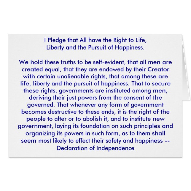 !!! U Create Declaration of Independence (Front Horizontal)