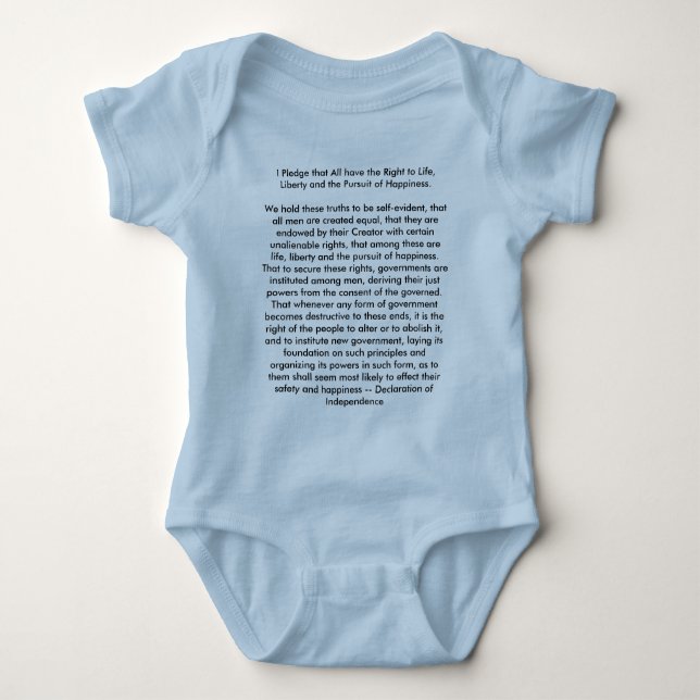 !!! U Create Declaration of Independence Baby Bodysuit (Front)