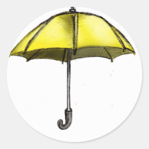 U is for Umbrella Classic Round Sticker