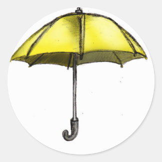 U is for Umbrella Classic Round Sticker