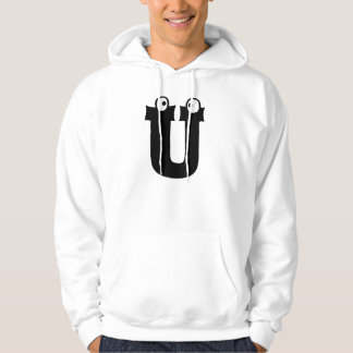 U, letter with eyeballs hoodie