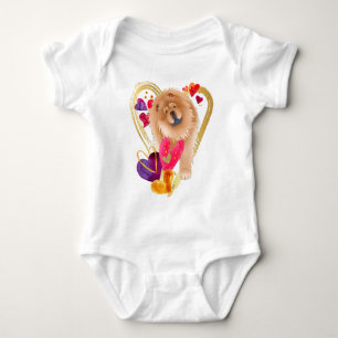 U MAKE MY HEART GO BLING - Chow baby bodysuit