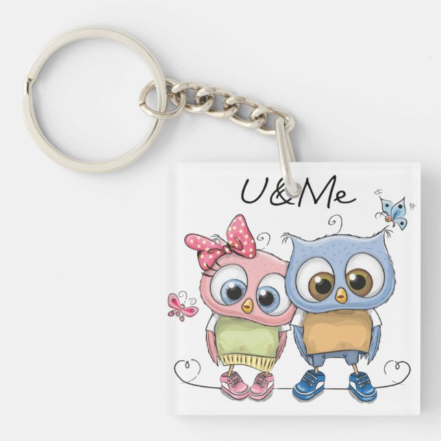 U & Me Best Friends Owl Keychain - Sweet Woodland  (Front)