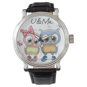 U & Me Sweet Owls Wristwatch Adorable Forest Bird