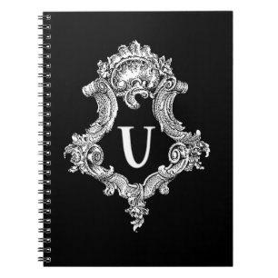 U Monogram Initial Spiral Notebook