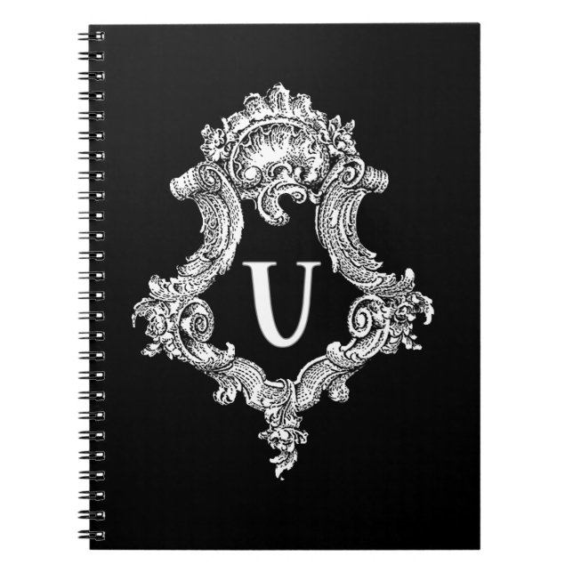 U Monogram Initial Spiral Notebook (Front)