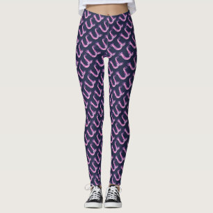 U monogrammed purple patterned leggings