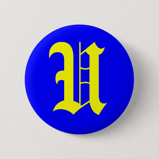 U - OLD ENGLISH 6 CM ROUND BADGE (Front)
