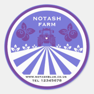 U-Pick Blueberry Farm Promotion Classic Round Sticker