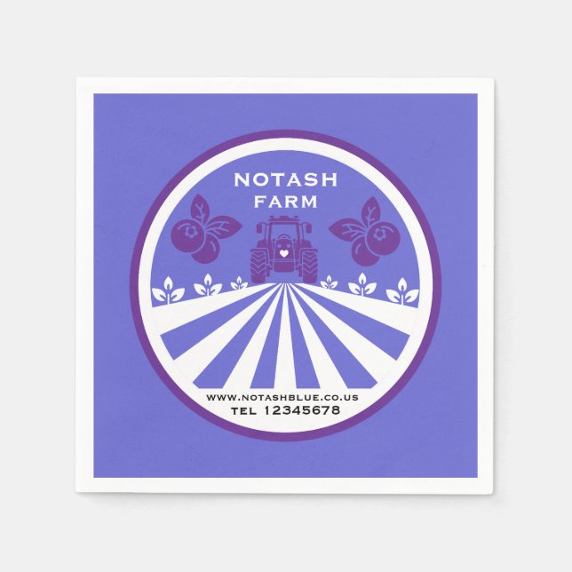 U-Pick Blueberry Farm Promotion Napkin (Front)