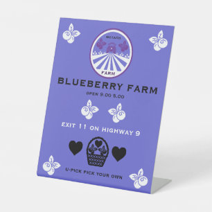 U-Pick Blueberry Farm Promotion Pedestal Sign