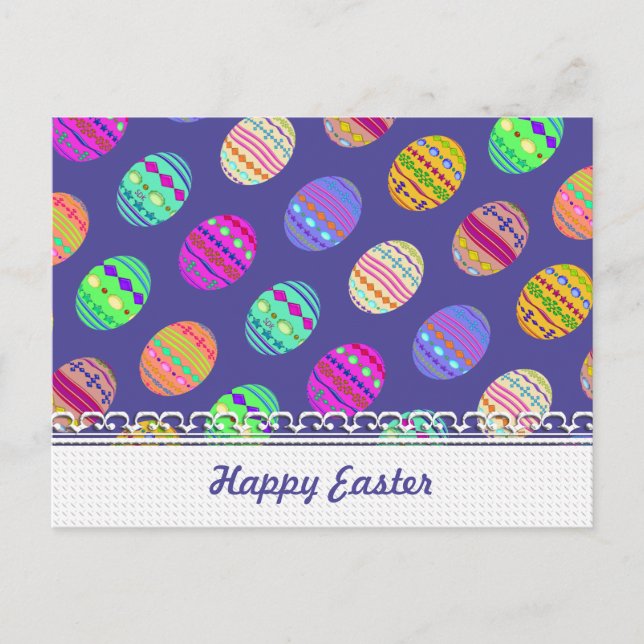 U-pick Colour/ Bedazzled Easter Eggs w/ Holiday Postcard (Front)