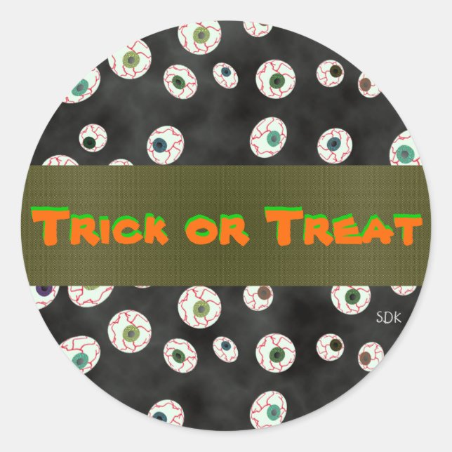 U Pick Colour/Floating Eye Ball Candy Envelope Sea Classic Round Sticker (Front)