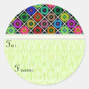 U Pick Colour/ Radiant Scrapbook Flowers on Displa Classic Round Sticker