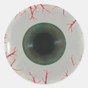 U Pick Colour Tint/ Halloween Eyeball Globe Classic Round Sticker