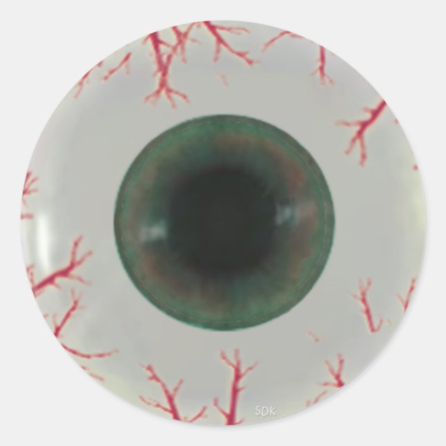 U Pick Colour Tint/ Halloween Eyeball Globe Classic Round Sticker (Front)