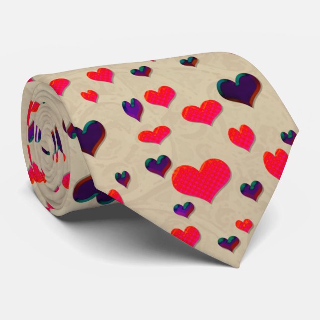 U Pick Colour/ Valentine's Day  Fluttering Hearts Tie (Rolled)