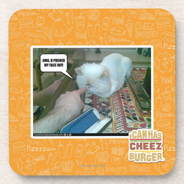 U pushed my face in! coaster (Front)
