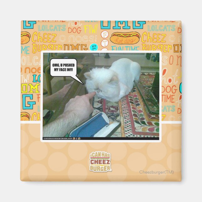 U pushed my face in! magnet (Front)