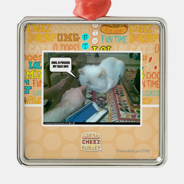 U pushed my face in! metal tree decoration (Front)