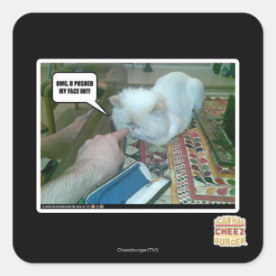 U pushed my face in! square sticker