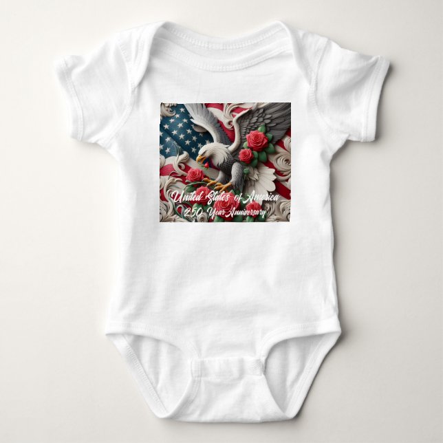 U.S.A. 250th Anniversary Baby One-Piece Bodysuit (Front)
