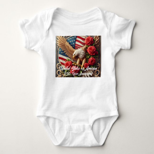 U.S.A. 250th Anniversary Baby One-Piece Bodysuit (Front)