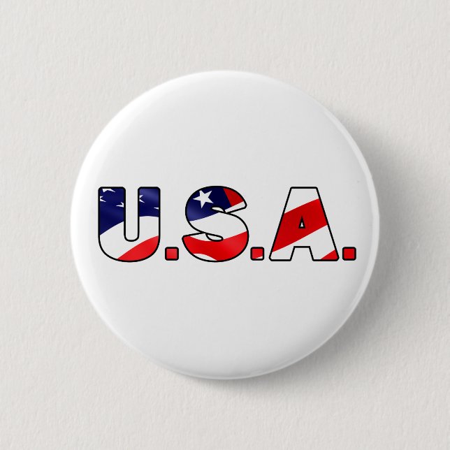 U.S.A. 6 CM ROUND BADGE (Front)
