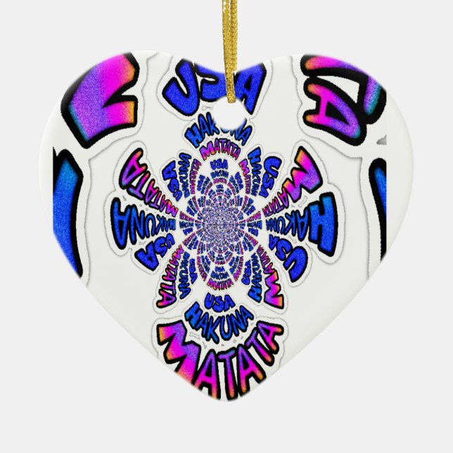 U.S.A beautiful amazing text quote design Ceramic Tree Decoration (Front)