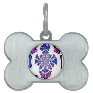 U.S.A beautiful amazing text quote design Pet Tag