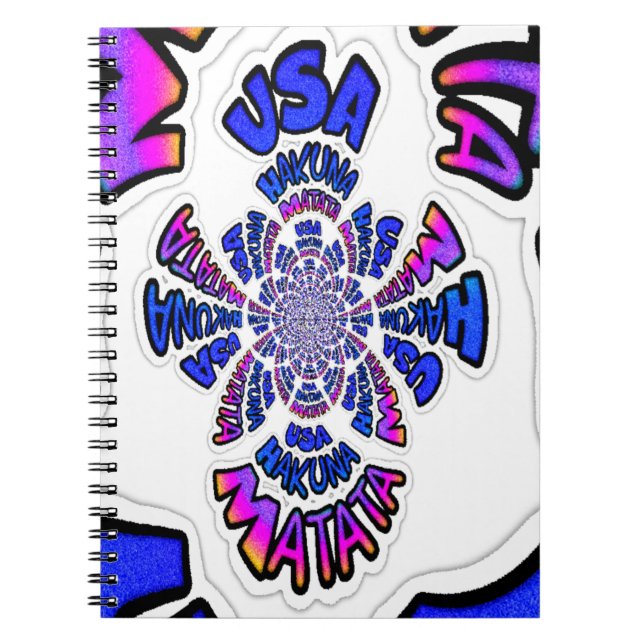 U.S.A beautiful amazing text quote design Spiral Notebook (Front)