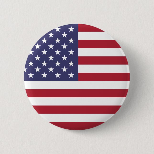U.S.A. Flag 6 Cm Round Badge (Front)