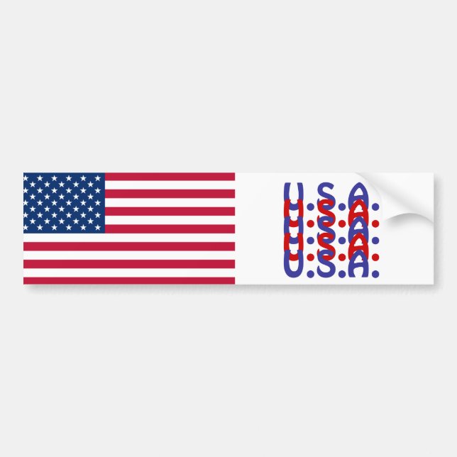 U.S.A. Flag Bumper Sticker (Front)