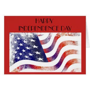 U.S.A. Flag "Happy Independence Day" Greeting Card