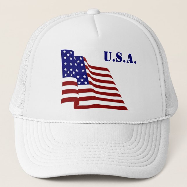 U.S.A. Flag Trucker Hat (Front)