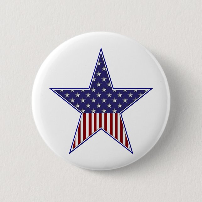 U.S.A. Patriotic Flag Design 6 Cm Round Badge (Front)
