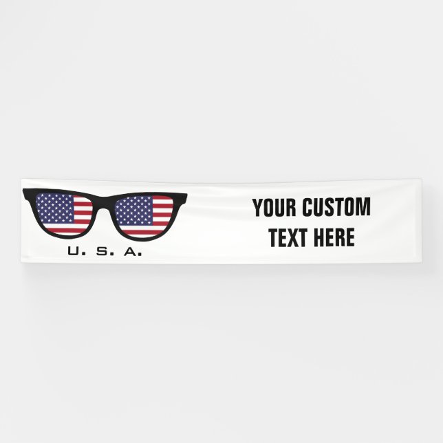 U. S. A. Shades custom text & colour banner (Horizontal)