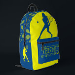 U.S.A Tennis Design Backpack<br><div class="desc">- Version 2: Blue and Yellow U.S.A Tennis Sports Design (multi-layered) Athletic Backpack.</div>