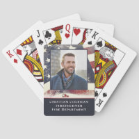 U.S. American Flag Fire Fighter Photo Custom